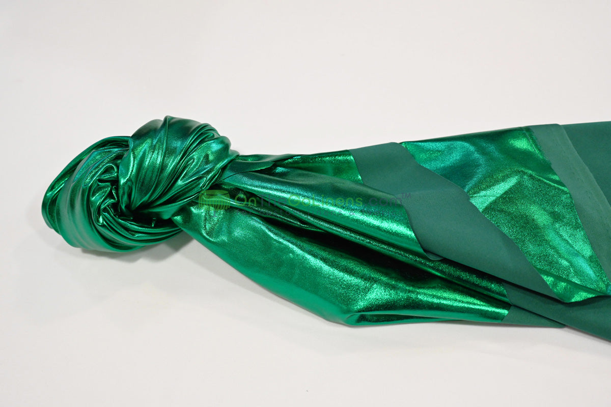 Foil Spandex Lame Fabric | Metallic Spandex Fabric by the Yard | 60" Wide | 96% Polyester 4% Spandex |