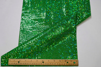 Holographic Mini Square Sequins Fabric | 54” Wide | Lightweight Sparkle for Costumes & Dancewear