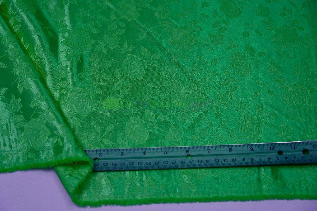 Floral Jacquard Satin Fabric by the Yard | Isabella Floral Jacquard | 60 Wide | Rose Jacquard Satin Fabric |