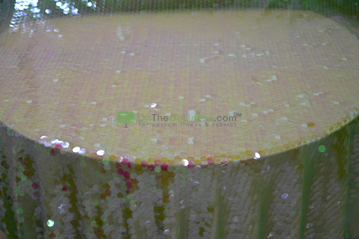 Payette Sequins Table Linens | Paillette Fish Scale Sequins Tablecloths | Multiple Colors |