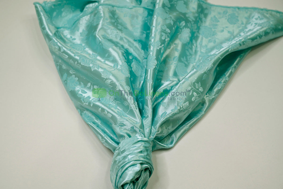 Floral Jacquard Satin Fabric by the Yard | Isabella Floral Jacquard | 60 Wide | Rose Jacquard Satin Fabric |