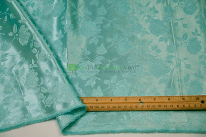 Floral Jacquard Satin Fabric by the Yard | Isabella Floral Jacquard | 60 Wide | Rose Jacquard Satin Fabric |