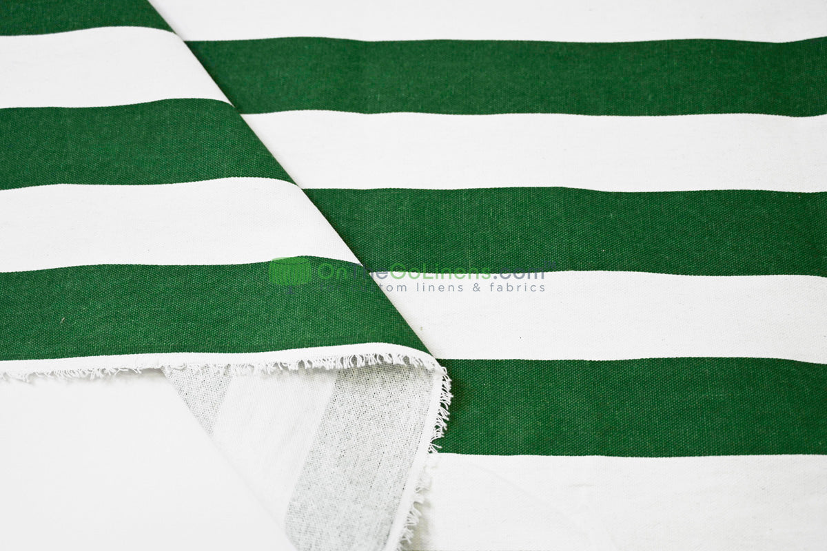 100% Cotton Canvas 2" Stripe Fabric | Sold by the Yard | Four Colors Available | 60" Wide |