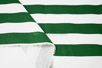 100% Cotton Canvas 2" Stripe Fabric | Sold by the Yard | Four Colors Available | 60" Wide |