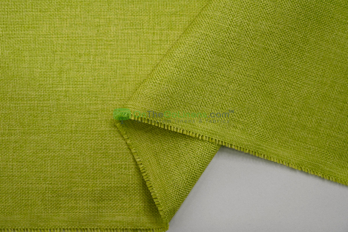 Vintage Linen Event Drapery Panels | Imitation Burlap Curtains | Washable 100% Polyester Burlap |