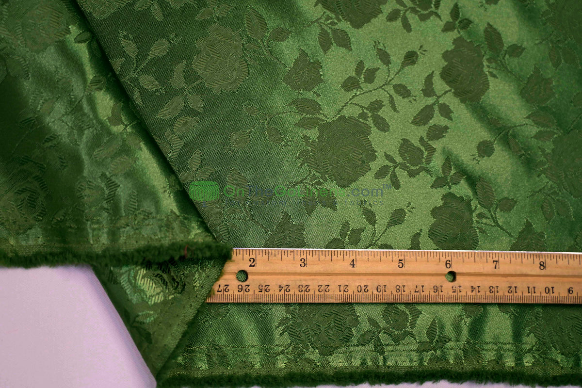 Floral Jacquard Satin Fabric by the Yard | Isabella Floral Jacquard | 60 Wide | Rose Jacquard Satin Fabric |