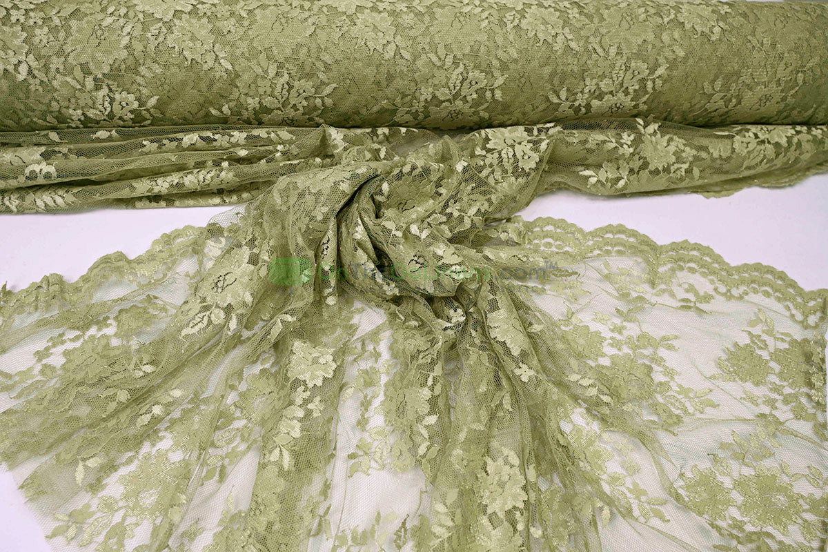 Chantilly Lace Fabric | Elegant Floral Lace | Lightweight & Sheer | Ideal for Bridal & Evening Wear