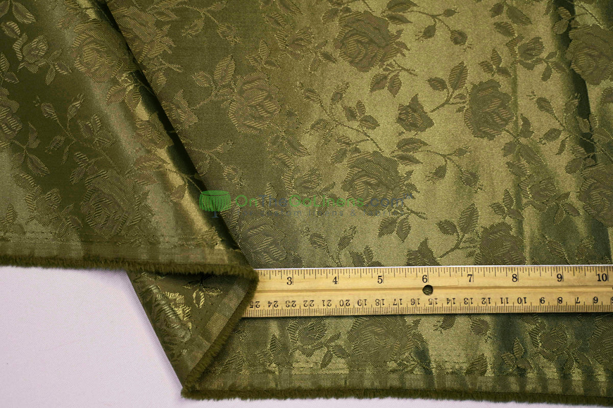 Floral Jacquard Satin Fabric by the Yard | Isabella Floral Jacquard | 60 Wide | Rose Jacquard Satin Fabric |