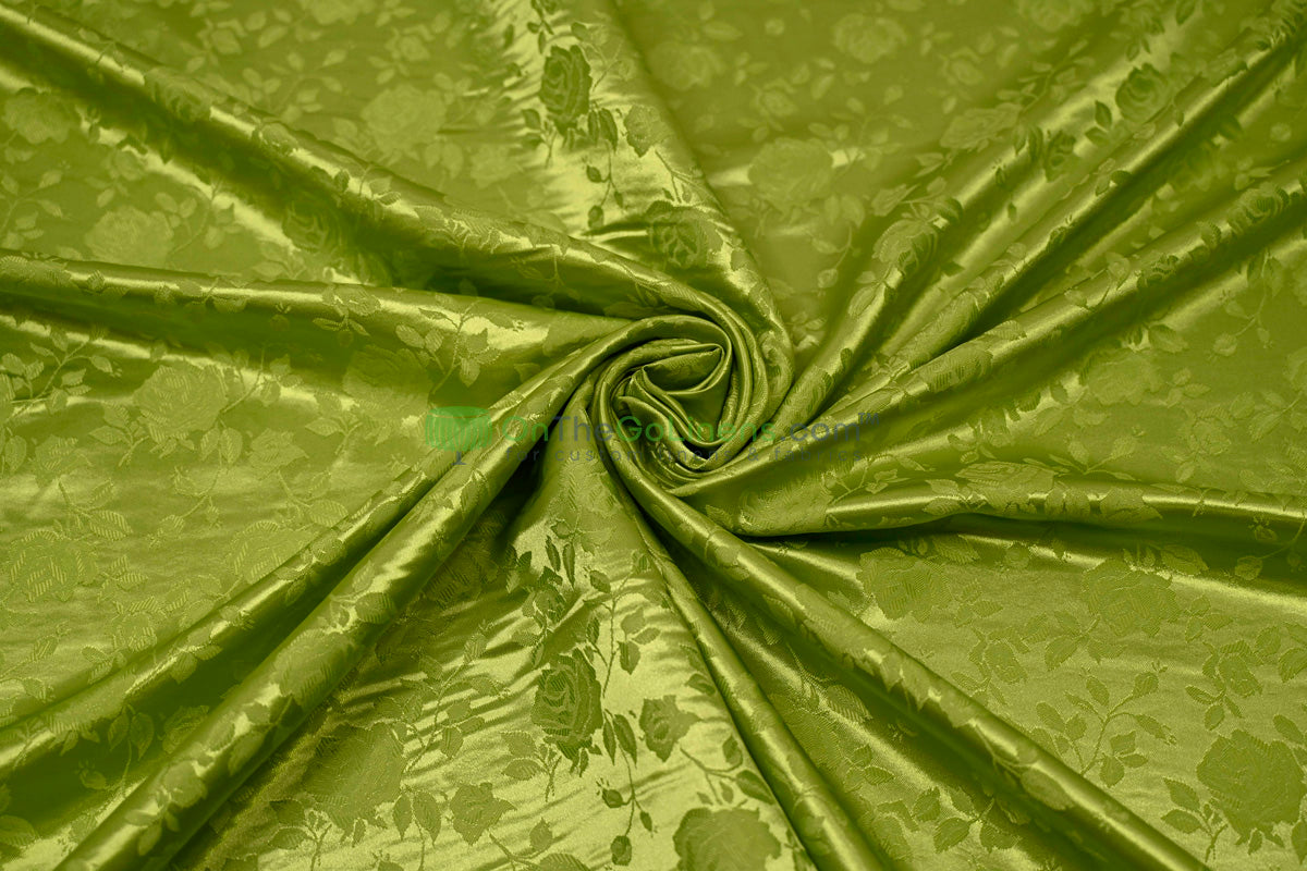 Floral Jacquard Satin Fabric by the Yard | Isabella Floral Jacquard | 60 Wide | Rose Jacquard Satin Fabric |