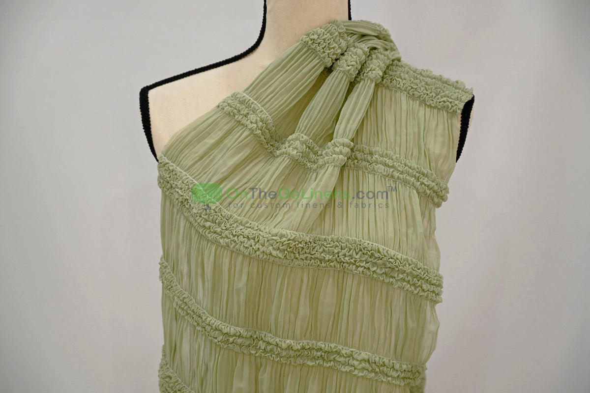 Pleated Ruffle Chiffon Fabric