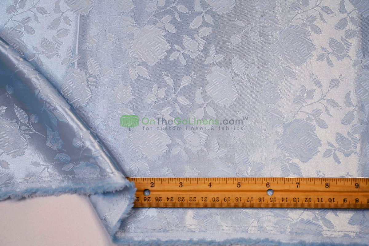 Floral Jacquard Satin Fabric by the Yard | Isabella Floral Jacquard | 60 Wide | Rose Jacquard Satin Fabric |