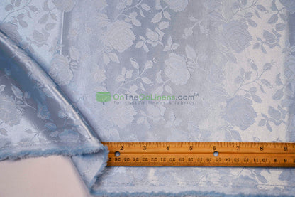 Floral Jacquard Satin Fabric by the Yard | Isabella Floral Jacquard | 60 Wide | Rose Jacquard Satin Fabric |
