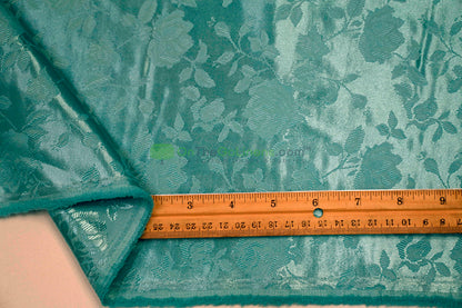 Floral Jacquard Satin Fabric by the Yard | Isabella Floral Jacquard | 60 Wide | Rose Jacquard Satin Fabric |