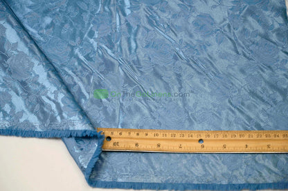 Floral Jacquard Satin Fabric by the Yard | Isabella Floral Jacquard | 60 Wide | Rose Jacquard Satin Fabric |