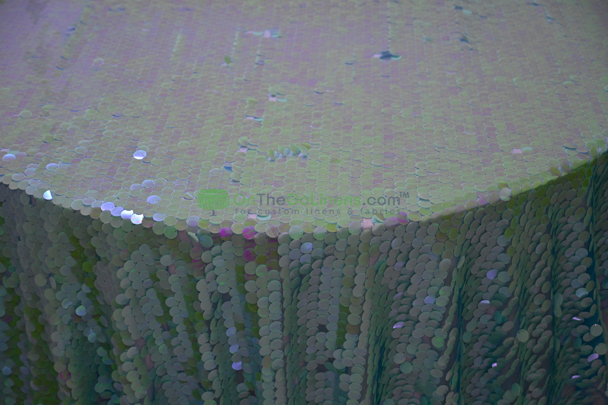 Payette Sequins Table Linens | Paillette Fish Scale Sequins Tablecloths | Multiple Colors |