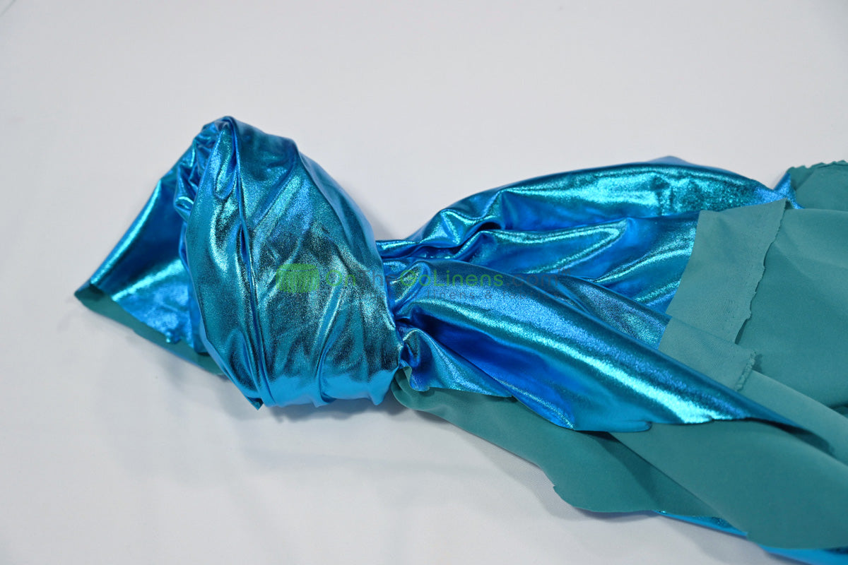 Foil Spandex Lame Fabric | Metallic Spandex Fabric by the Yard | 60" Wide | 96% Polyester 4% Spandex |