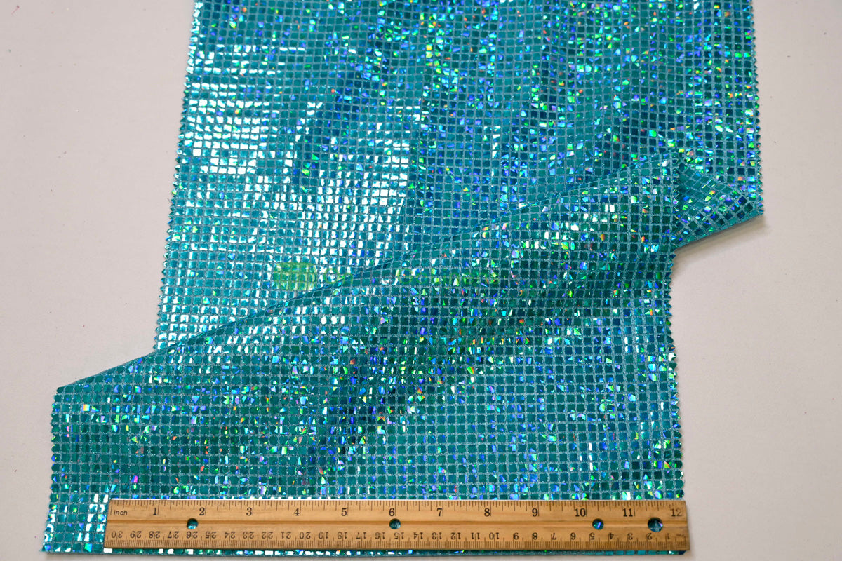 Holographic Mini Square Sequins Fabric | 54” Wide | Lightweight Sparkle for Costumes & Dancewear