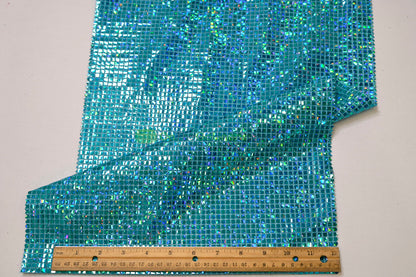Holographic Mini Square Sequins Fabric | 54” Wide | Lightweight Sparkle for Costumes & Dancewear