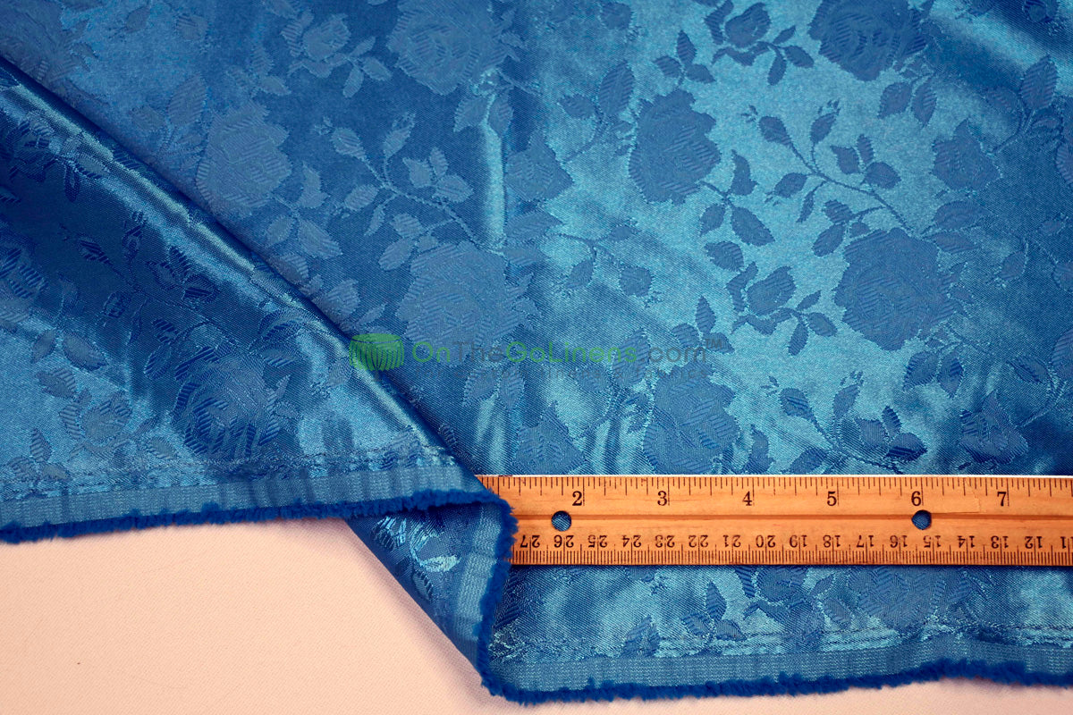 Floral Jacquard Satin Fabric by the Yard | Isabella Floral Jacquard | 60 Wide | Rose Jacquard Satin Fabric |