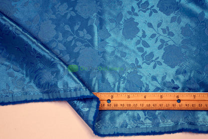 Floral Jacquard Satin Fabric by the Yard | Isabella Floral Jacquard | 60 Wide | Rose Jacquard Satin Fabric |