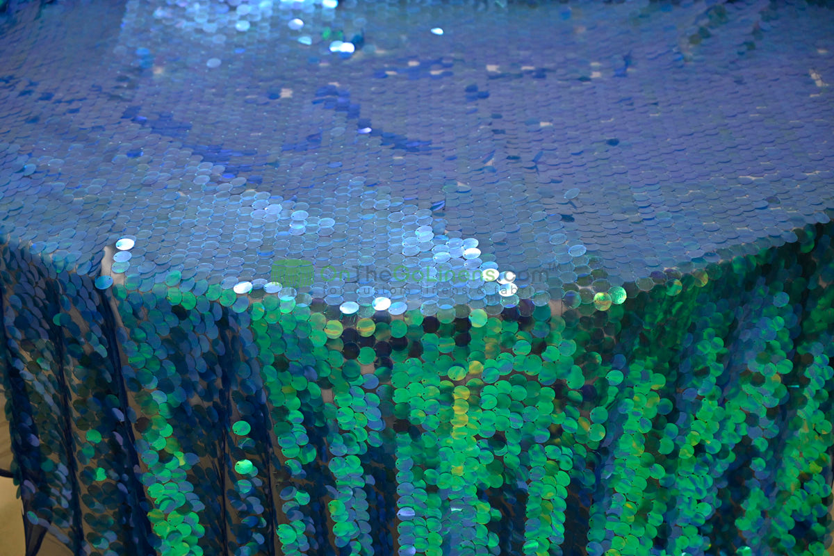 Payette Sequins Table Linens | Paillette Fish Scale Sequins Tablecloths | Multiple Colors |