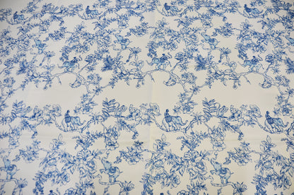 Ben Toile Satin Print Event Drapery Panels | French Style Toile Satin Print Curtains | 100% Polyester Washable |