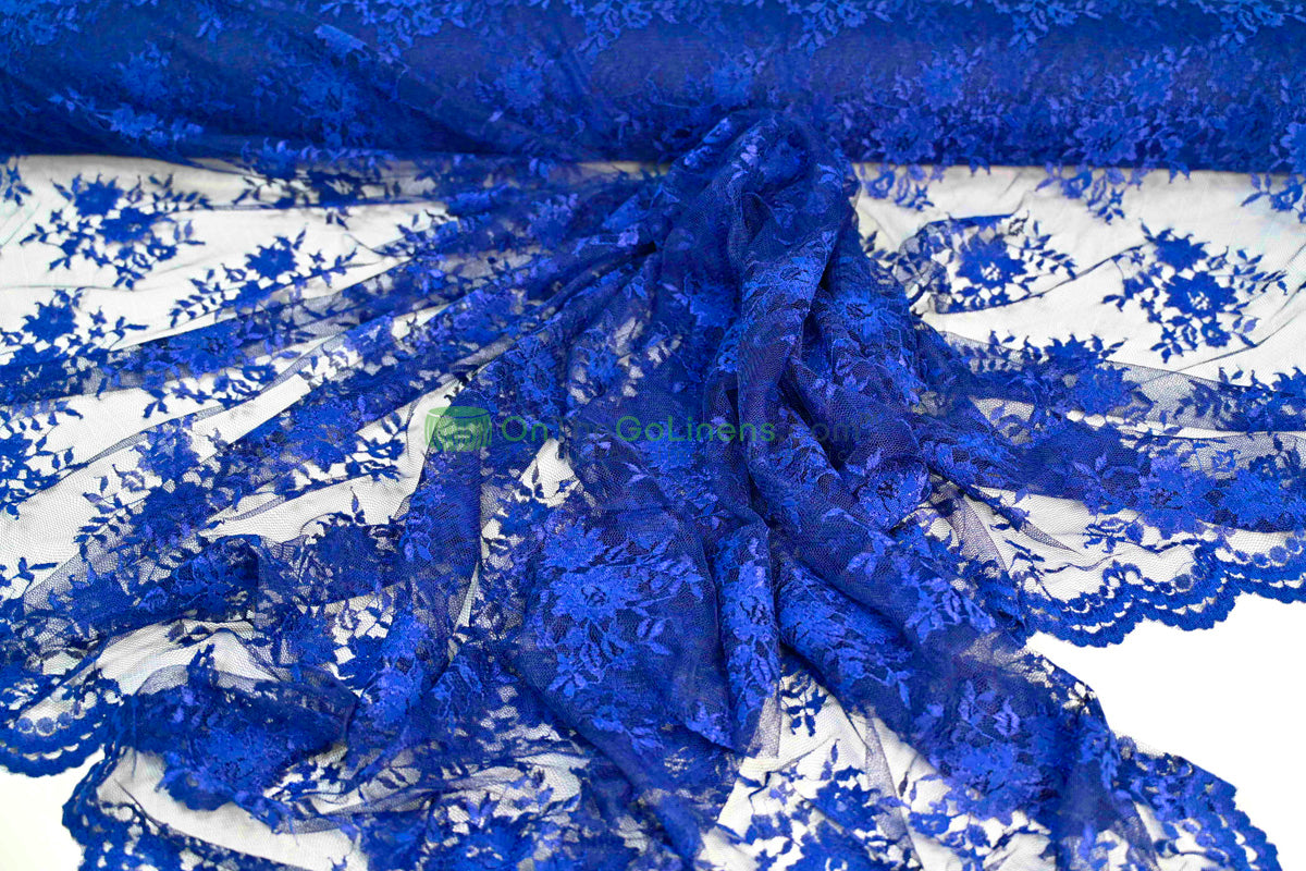 Chantilly Lace Fabric | Elegant Floral Lace | Lightweight & Sheer | Ideal for Bridal & Evening Wear