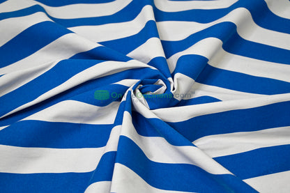 100% Cotton Canvas 2" Stripe Fabric | Sold by the Yard | Four Colors Available | 60" Wide |