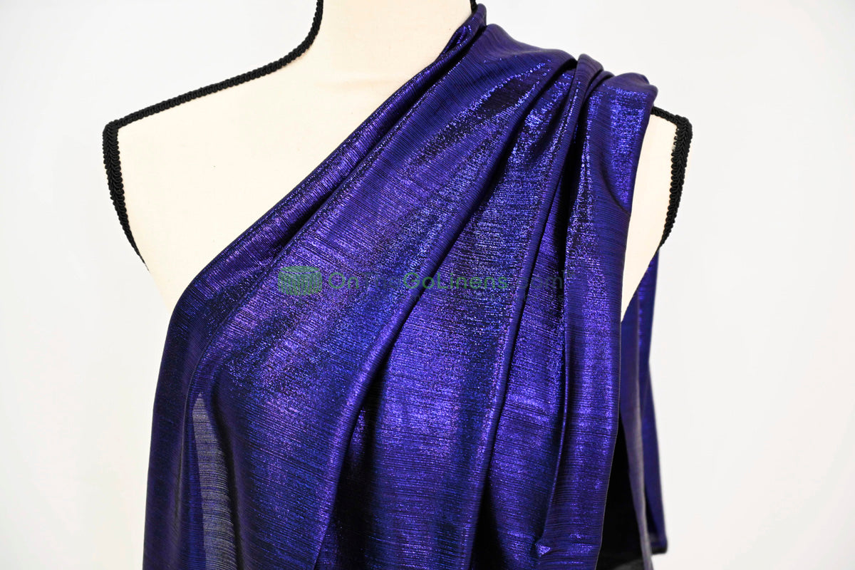 Metallic Stretch Slinky Fabric by the Yard | 58” Wide | 2 Way Stretch | Multiple Colors