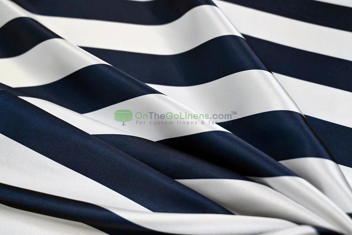 2" Stripe Charmeuse Satin Print Table Runners