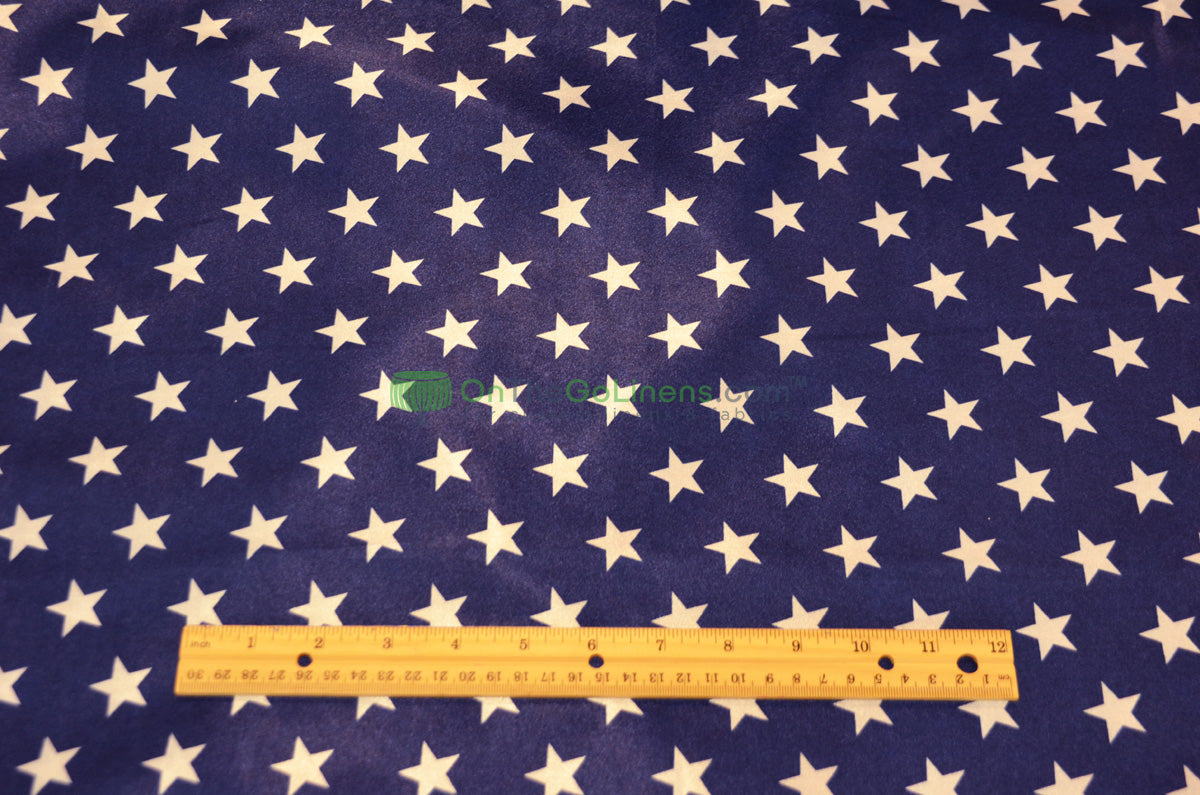 American Star Satin | American Flag in Red, Navy, and Blue Satin | Sold by the Yard x 60" Wide | Charmeuse Satin American Flag Print