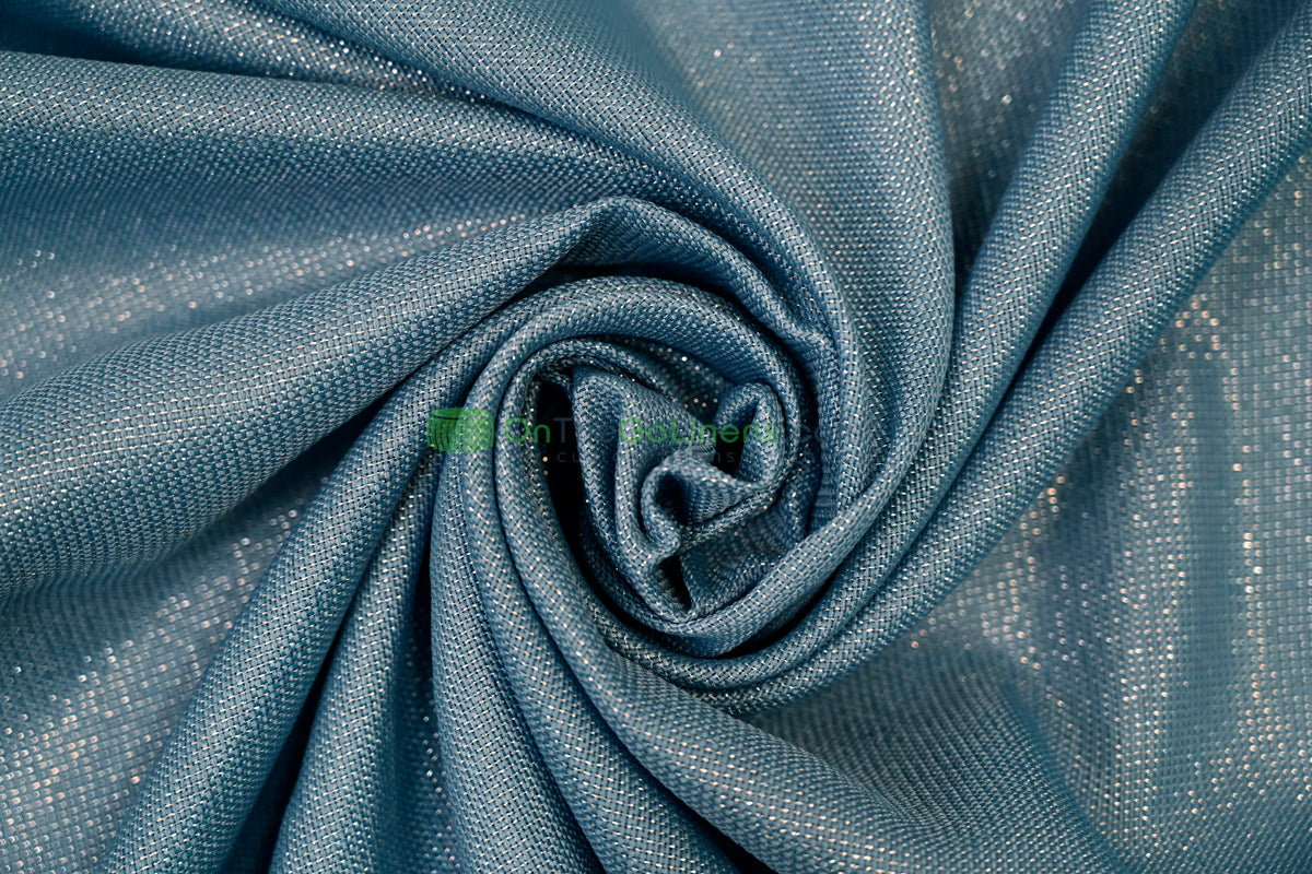 Metallic Vintage Linen Fabric by the Yard | Metallic Burlap Fabric | 60" Wide | 100% Polyester |