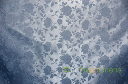 Floral Jacquard Satin Fabric by the Yard | Isabella Floral Jacquard | 60 Wide | Rose Jacquard Satin Fabric |