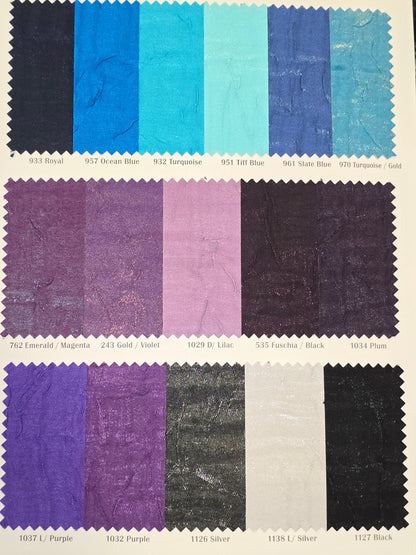 Iridescent Crush Shimmer Table Napkins & Chair Sashes | Galaxy Table Napkins & Chair Sashes | Multiple Colors |
