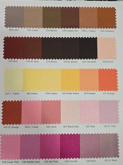 Lamour Satin Fabric by the Yard & Bolt | 100% Polyester Semi Dull Heavy Satin Fabric | 60" Wide | Multiple Colors |