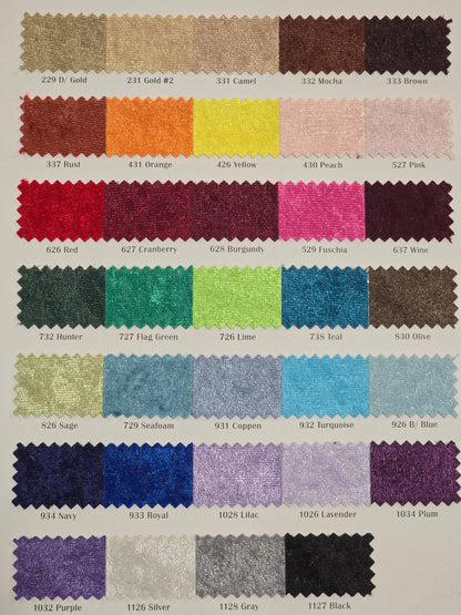 IFR Panne Velvet Fabric by the Yard & Bolt | Crush Velour Fabric | 60" Wide | Multiple Colors |