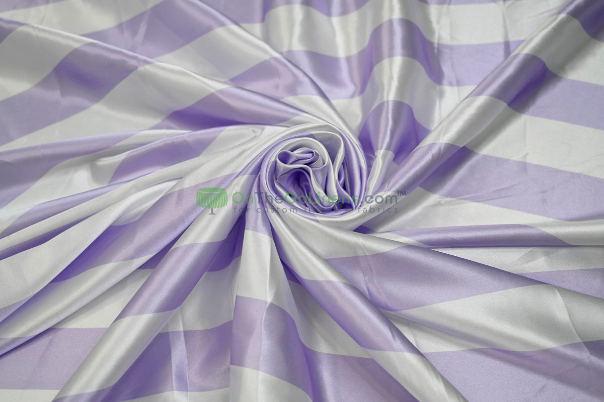 2" Stripe Charmeuse Satin Print Table Runners