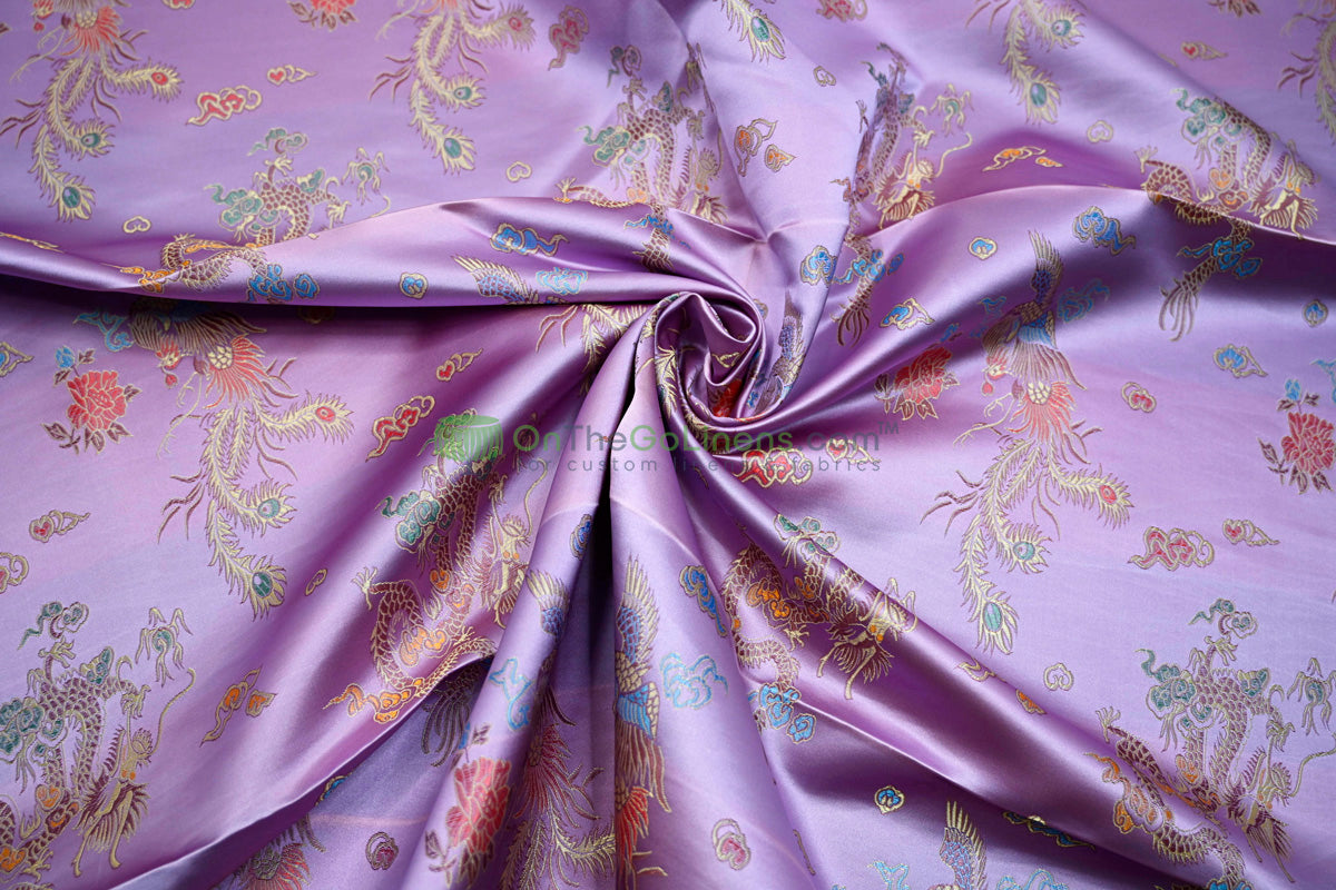 45" Chinese Brocade Dragon Fabric by the Yard | Chinese Dragon Fabric | Multiple Colors