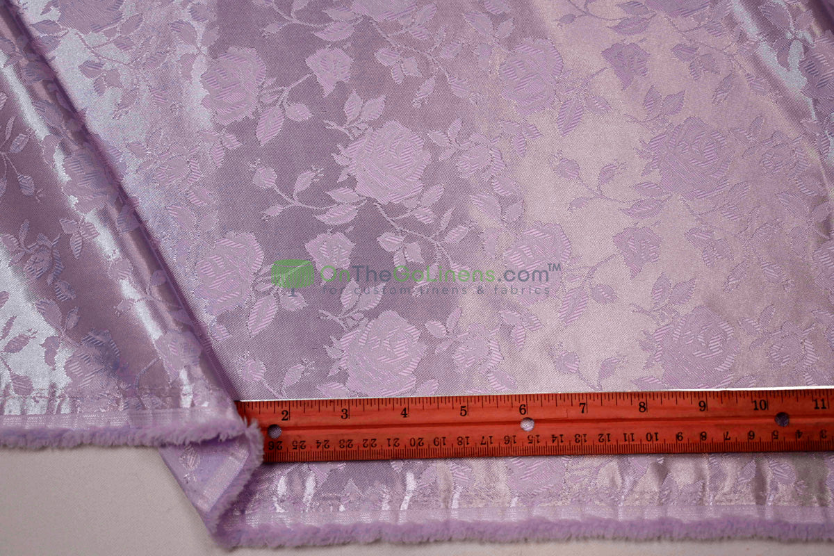 Floral Jacquard Satin Fabric by the Yard | Isabella Floral Jacquard | 60 Wide | Rose Jacquard Satin Fabric |