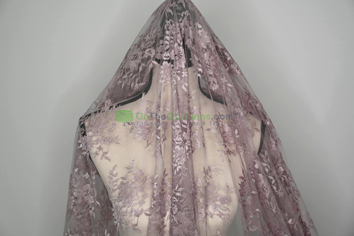 Chantilly Lace Fabric | Elegant Floral Lace | Lightweight & Sheer | Ideal for Bridal & Evening Wear