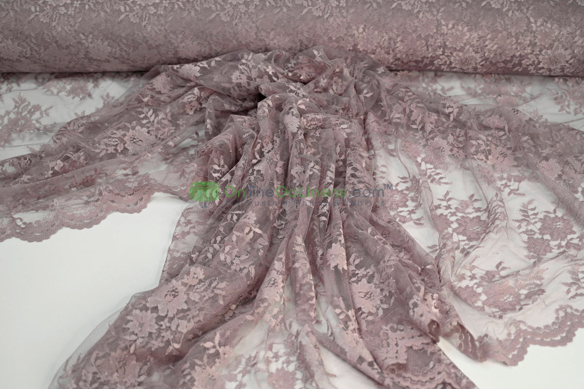 Chantilly Lace Fabric | Elegant Floral Lace | Lightweight & Sheer | Ideal for Bridal & Evening Wear
