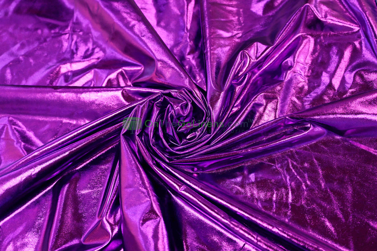 Foil Spandex Lame Fabric | Metallic Spandex Fabric by the Yard | 60" Wide | 96% Polyester 4% Spandex |