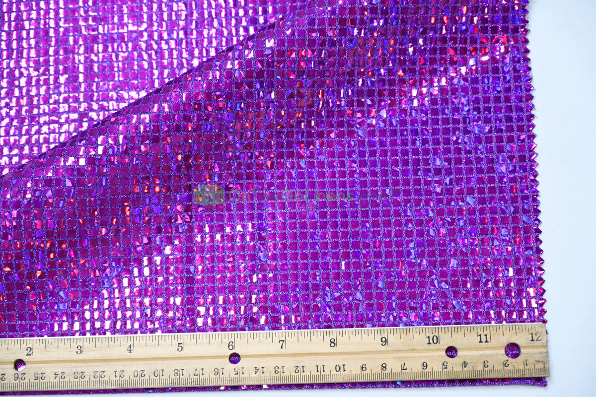 Holographic Mini Square Sequins Fabric | 54” Wide | Lightweight Sparkle for Costumes & Dancewear