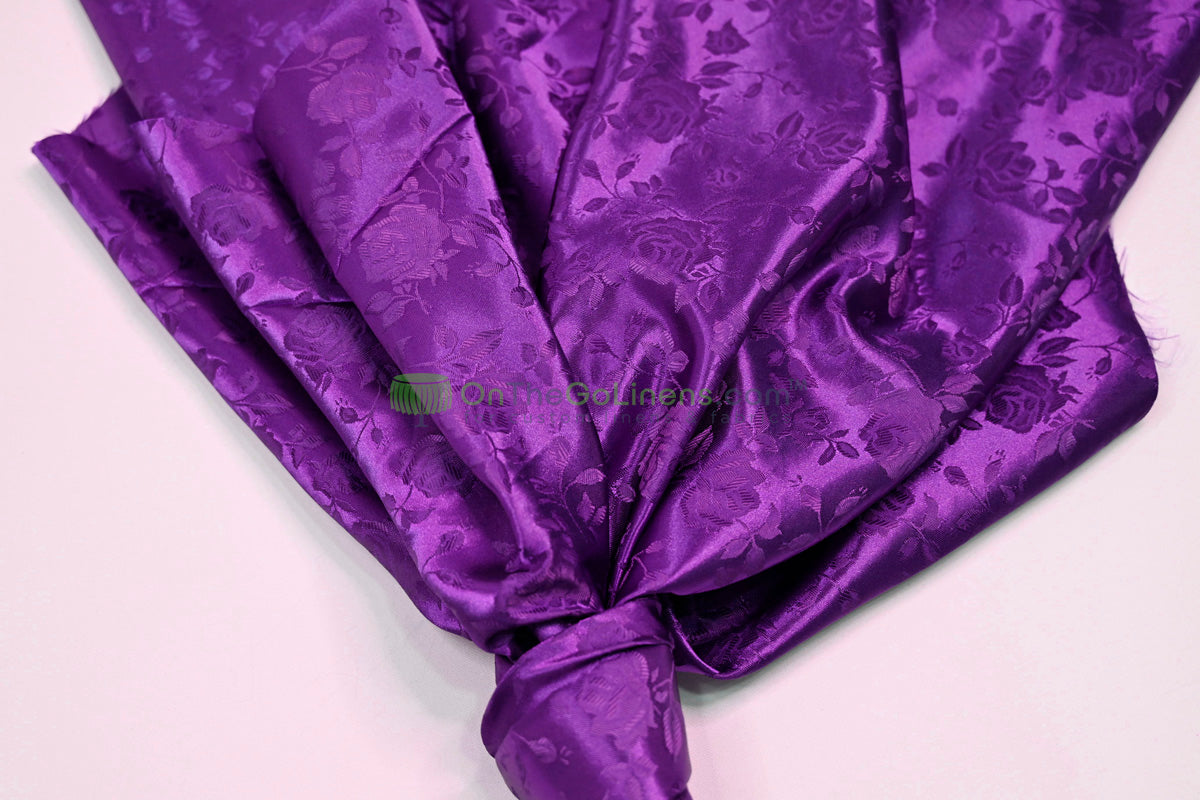 Floral Jacquard Satin Fabric by the Yard | Isabella Floral Jacquard | 60 Wide | Rose Jacquard Satin Fabric |
