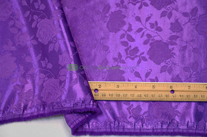 Floral Jacquard Satin Fabric by the Yard | Isabella Floral Jacquard | 60 Wide | Rose Jacquard Satin Fabric |