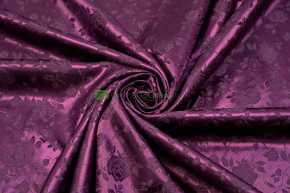 Floral Jacquard Satin Fabric by the Yard | Isabella Floral Jacquard | 60 Wide | Rose Jacquard Satin Fabric |