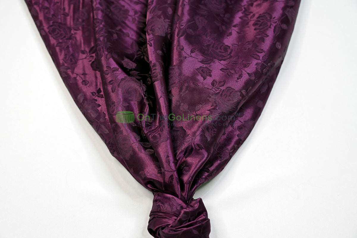 Floral Jacquard Satin Fabric by the Yard | Isabella Floral Jacquard | 60 Wide | Rose Jacquard Satin Fabric |