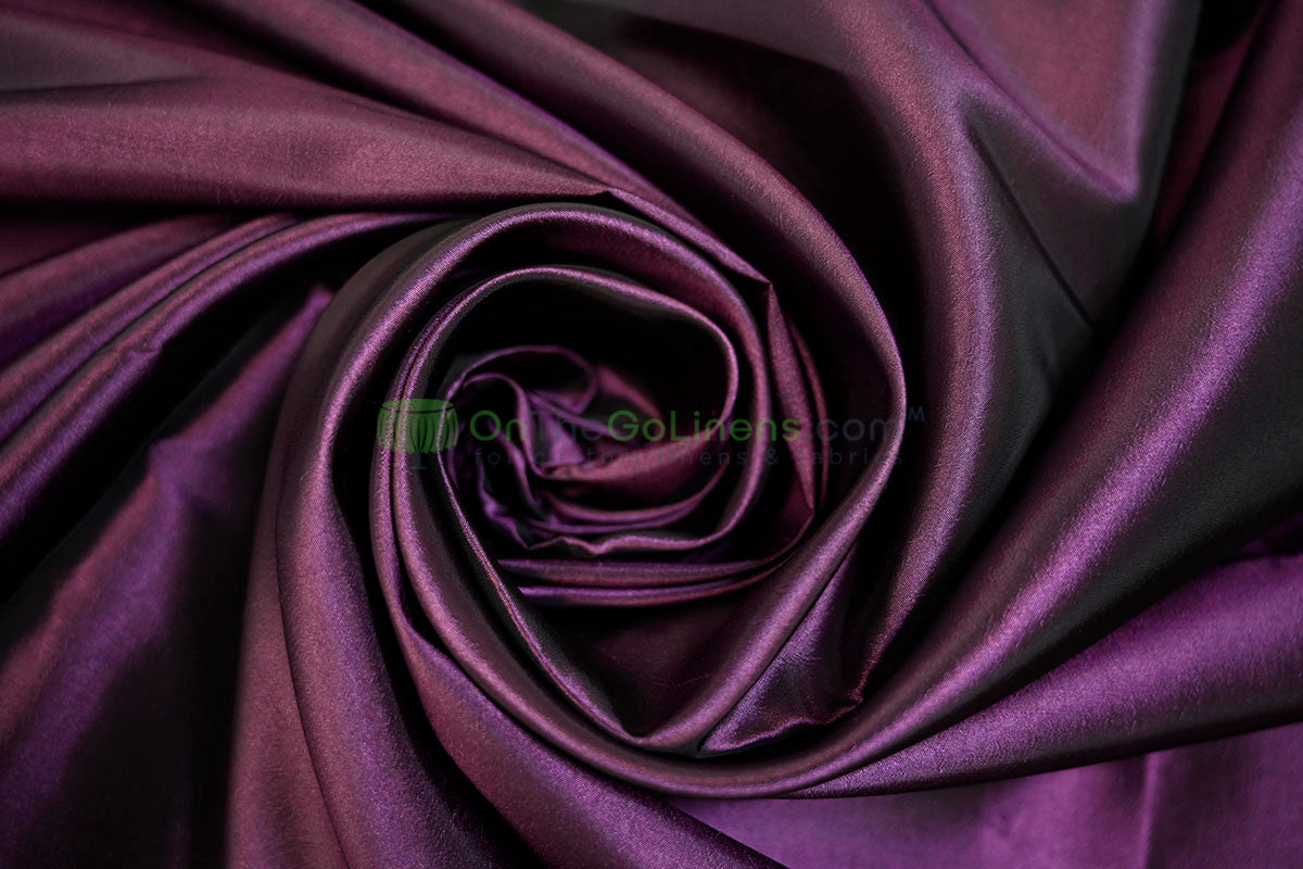 Taffeta Fabric by the Yard | Non Stretch Taffeta | 60" Wide | 75 Colors Available | Wholesale Bolt Available |