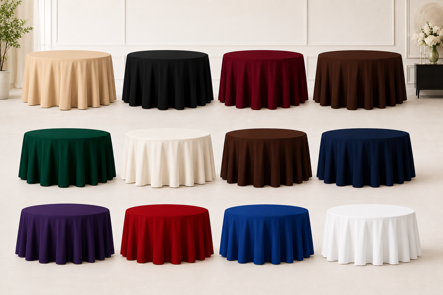 108 inch Round Polyester Tablecloths