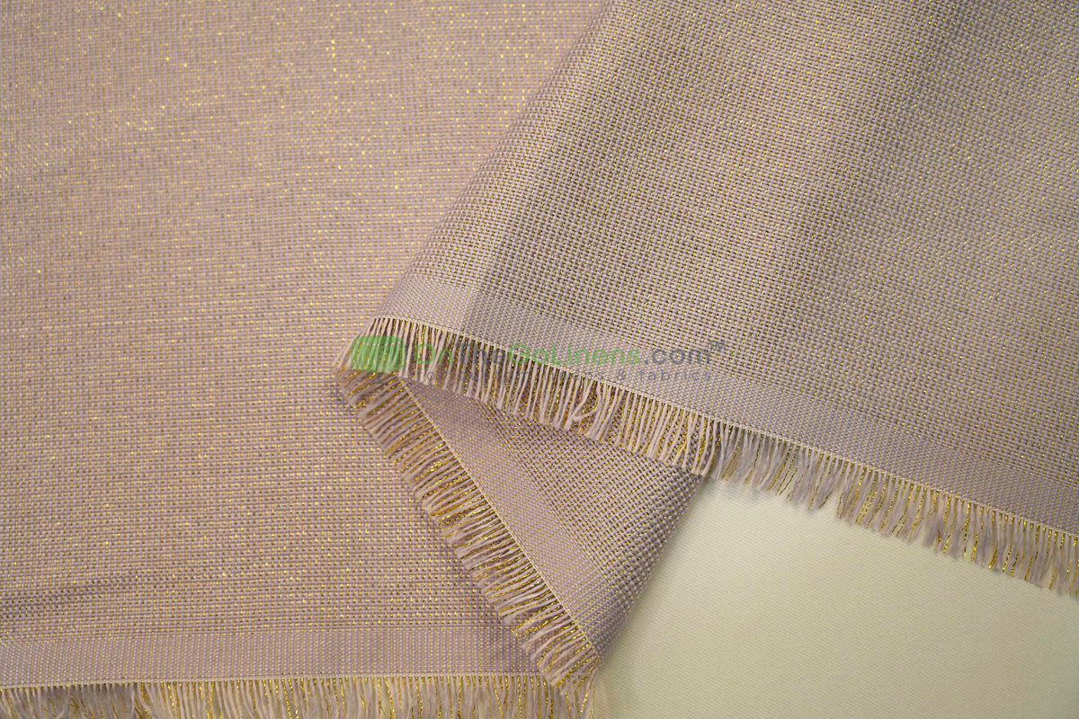 Metallic Vintage Linen Fabric by the Yard | Metallic Burlap Fabric | 60" Wide | 100% Polyester |